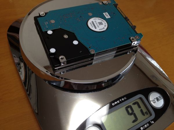2.内蔵HDD 重量